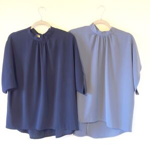 Bundle of 2 Angashion Womens Tops, Short Sleeve Casual Summer Tie Back